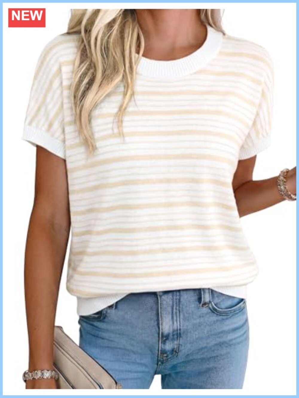 Women's Short Sleeve Crew Neck Knit Sweater Vest Lightweight Viscose Blend